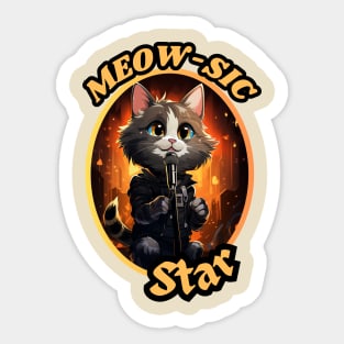 "Meow-sic Star: Cat Center Stage" Sticker